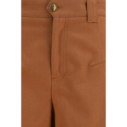 Orange Cotton Casual Pants