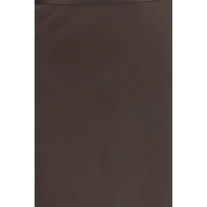 Brown Silk Long Skirt