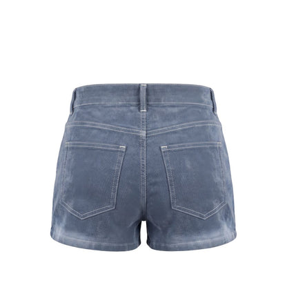 Blue Cotton Women Shorts
