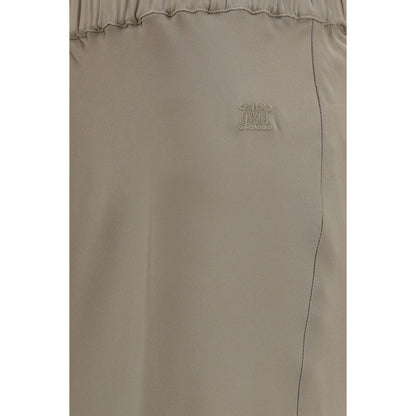 Beige Silk Long Skirt
