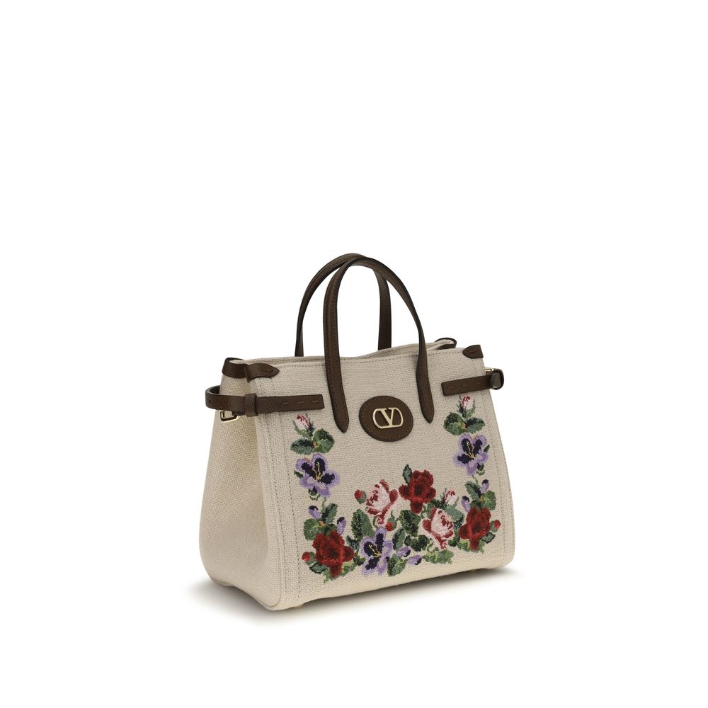 Beige Linen Shoulder Bag