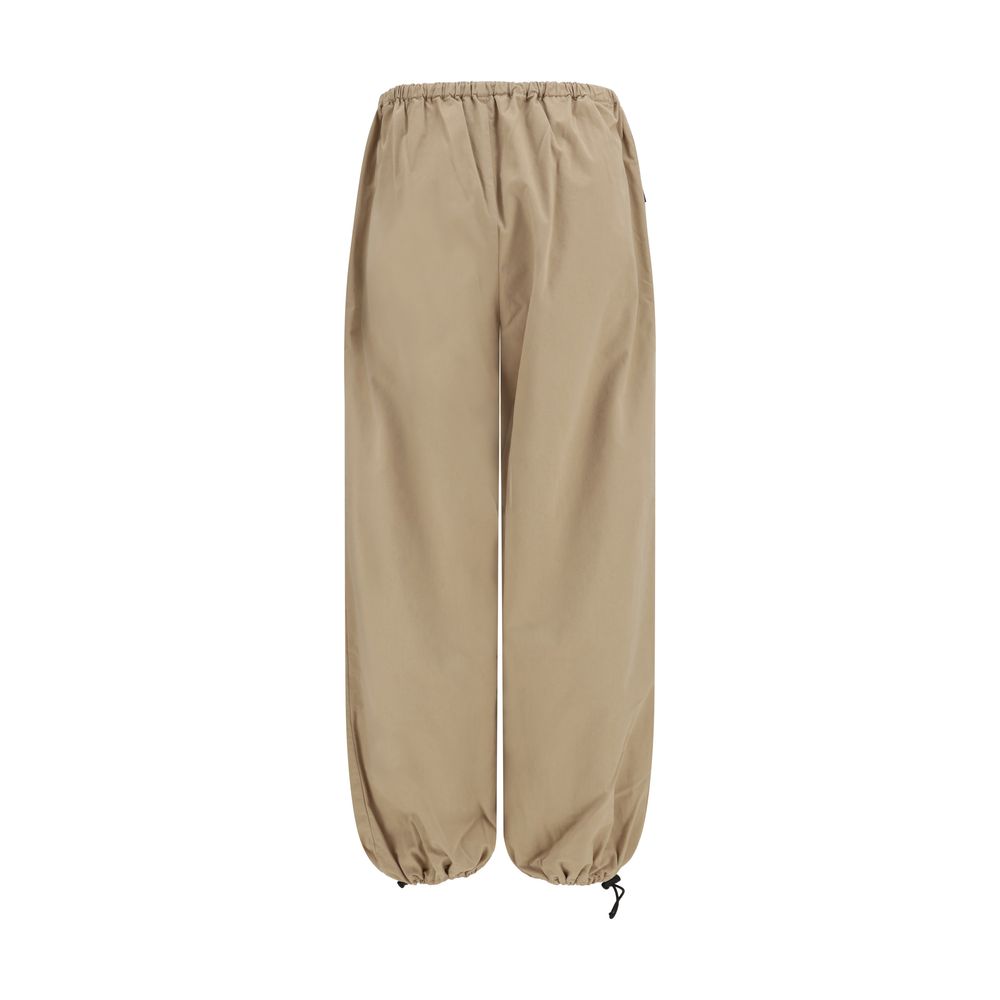 Beige Cotton Athletic Pants