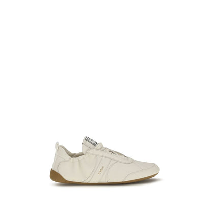 Beige Fabric Athletic Sneakers