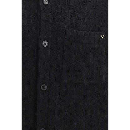 Black Cotton Full-Length Jacket