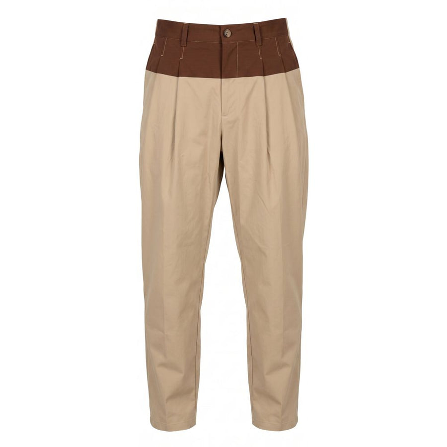 Beige Cotton Mens Pants