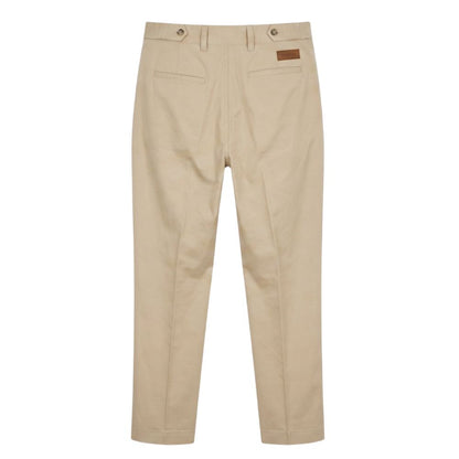 Beige Cotton Mens Pants