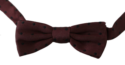 Elegant Silk Purple Dotted Bow Tie