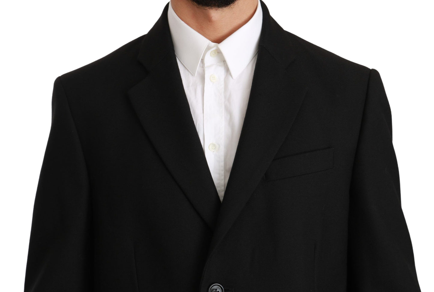 Elegant Black Wool Formal Blazer