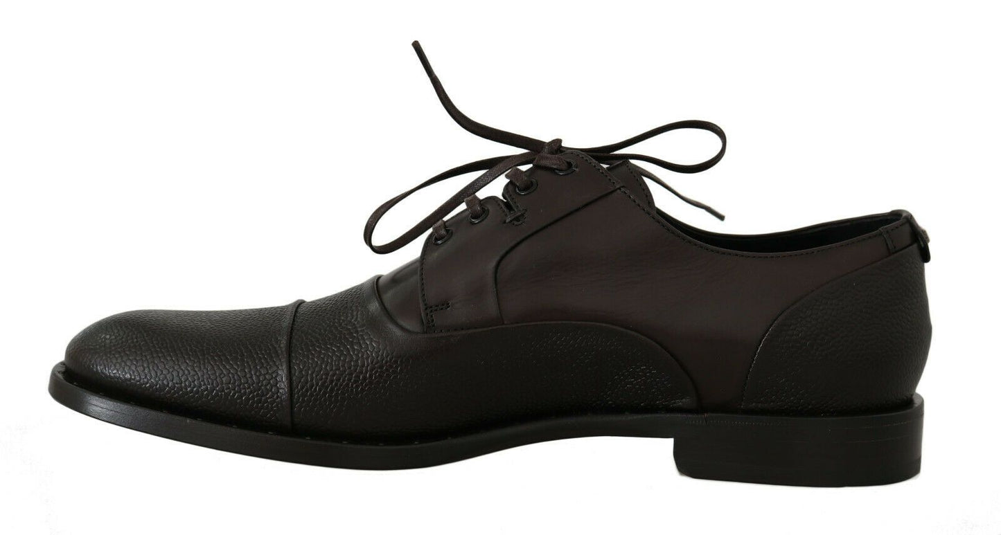 Elegant Brown Leather Formal Lace-ups