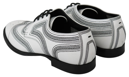 Elegant White Leather Derby Shoes