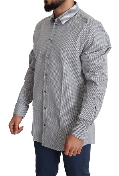 Checkered Slim Fit Cotton Dress Shirt