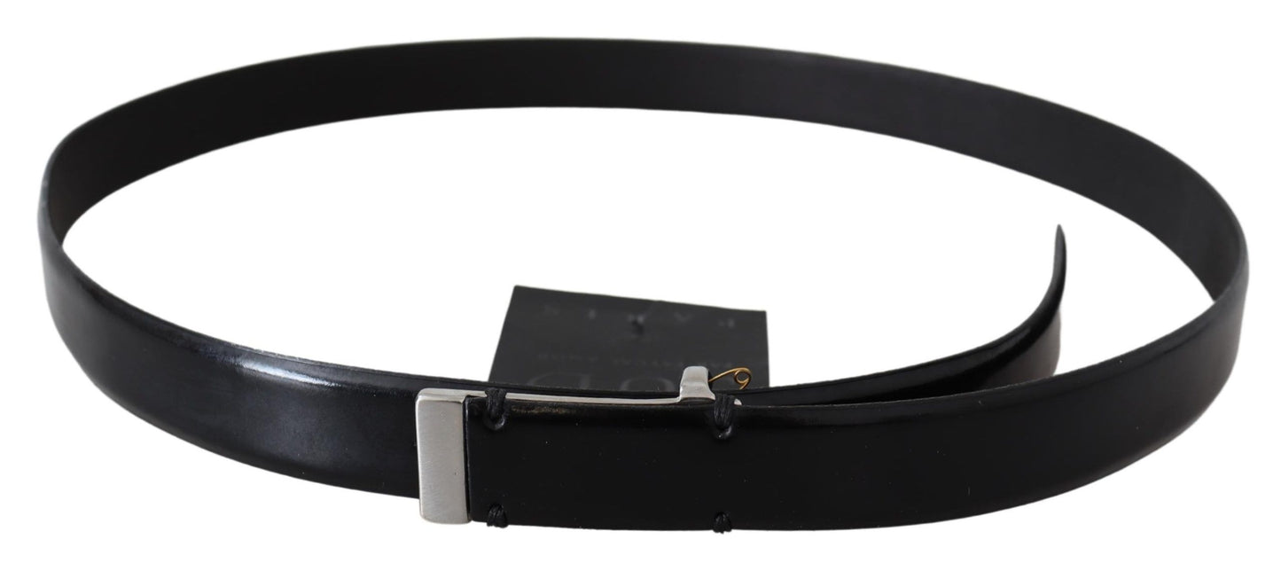 Elegant Black Leather Waist Belt