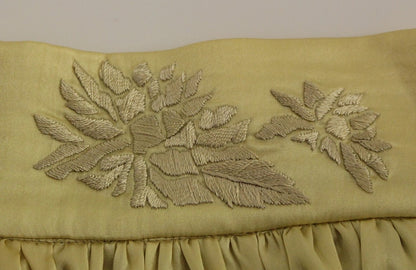 Beige Floral Embroidery Mini Skirt