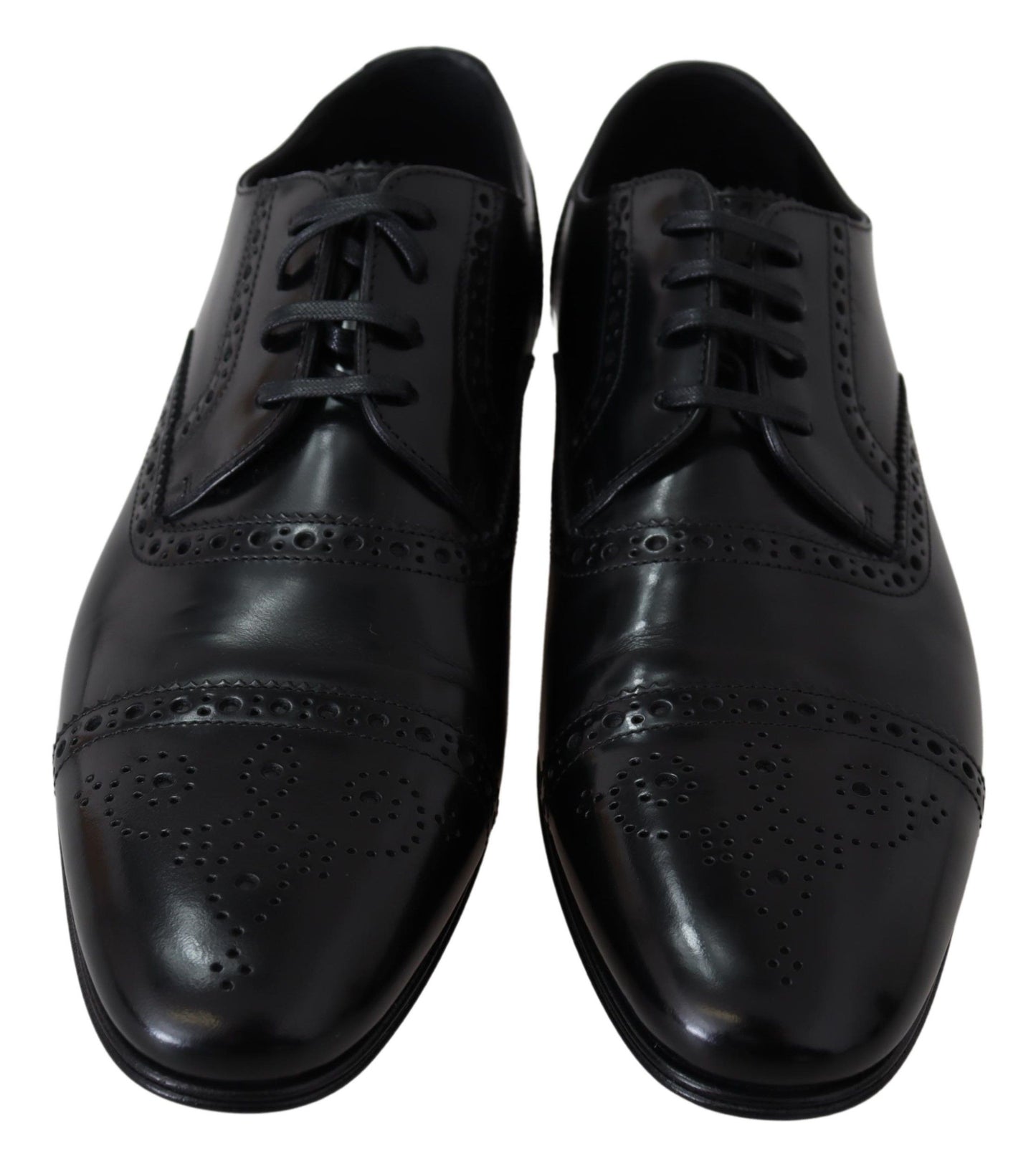 Elegant Black Leather Formal Derby Shoes