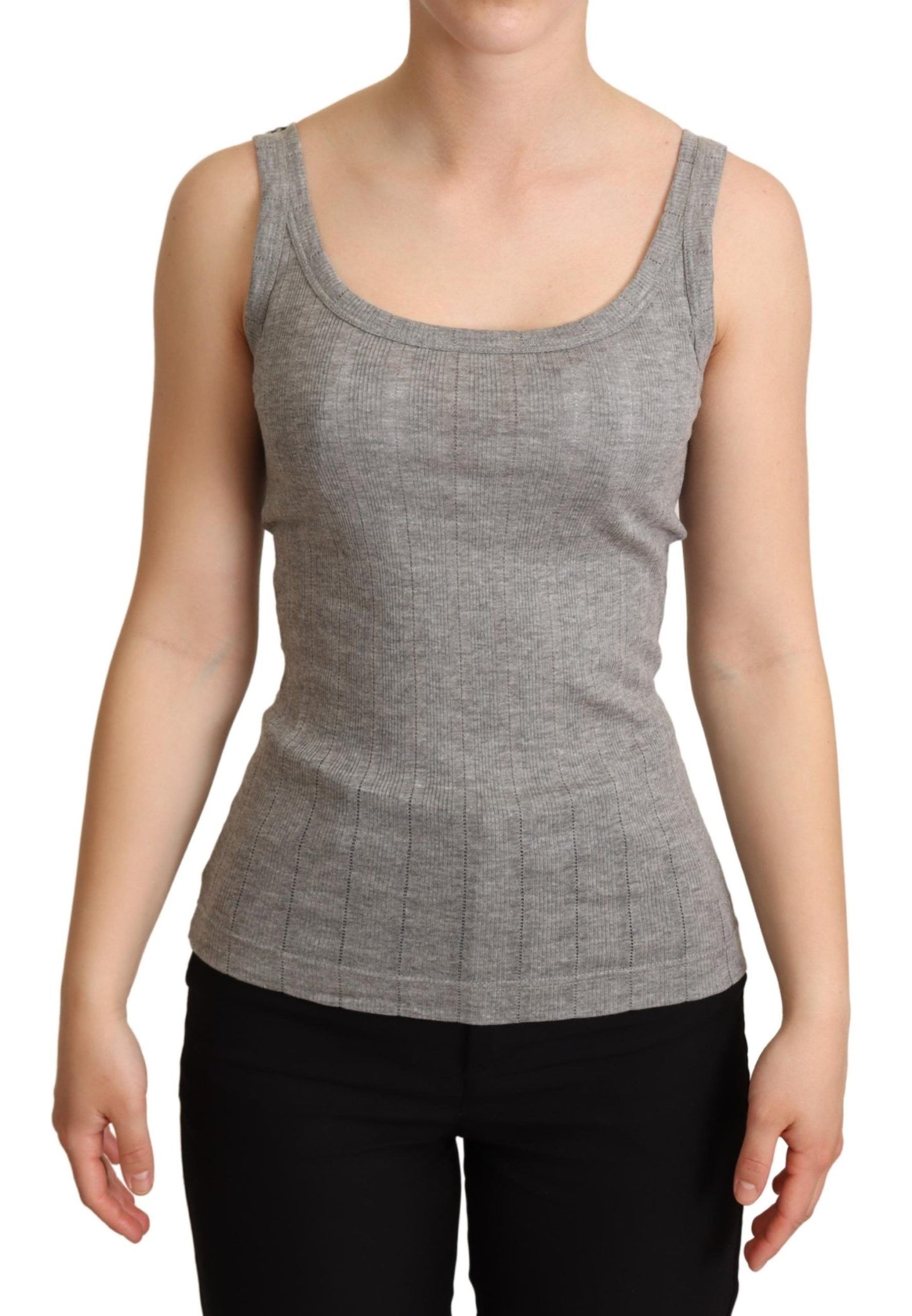 Elegant Sleeveless Gray Tank Top