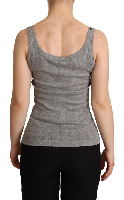 Elegant Sleeveless Gray Tank Top