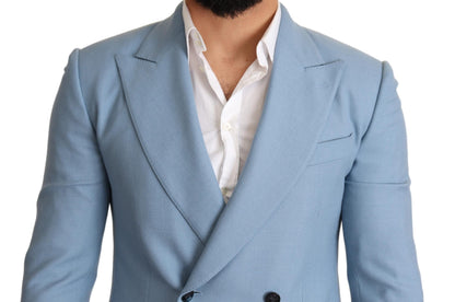 Elegant Blue Cashmere-Silk Men's Blazer