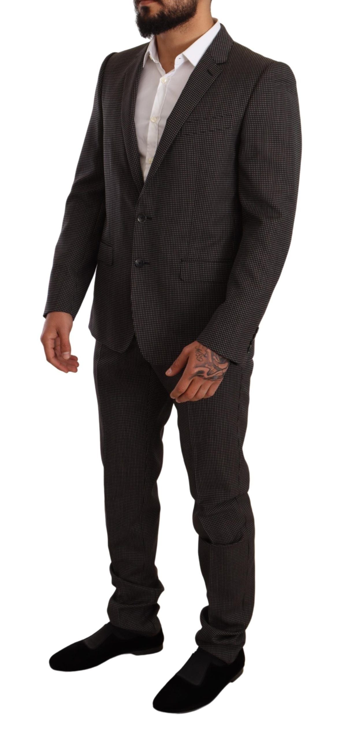 Elegant Gray Martini Woolen Suit Set