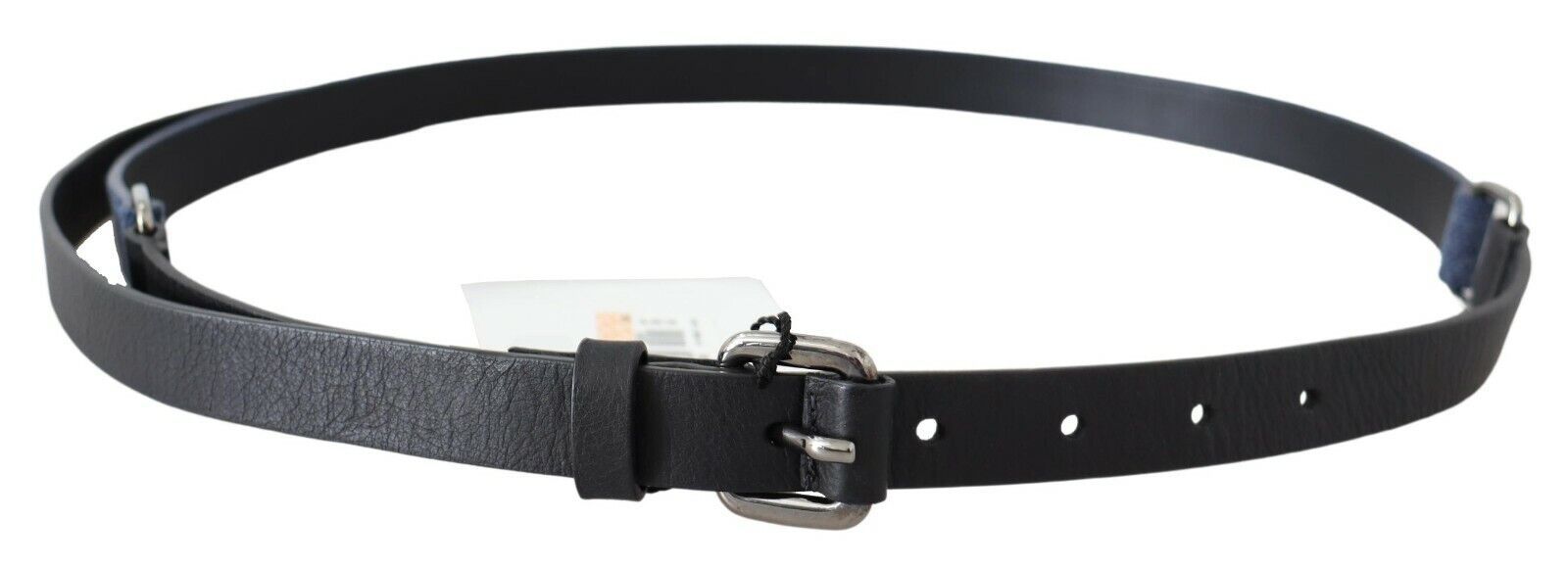 Elegant Black Leather Adjustable Belt