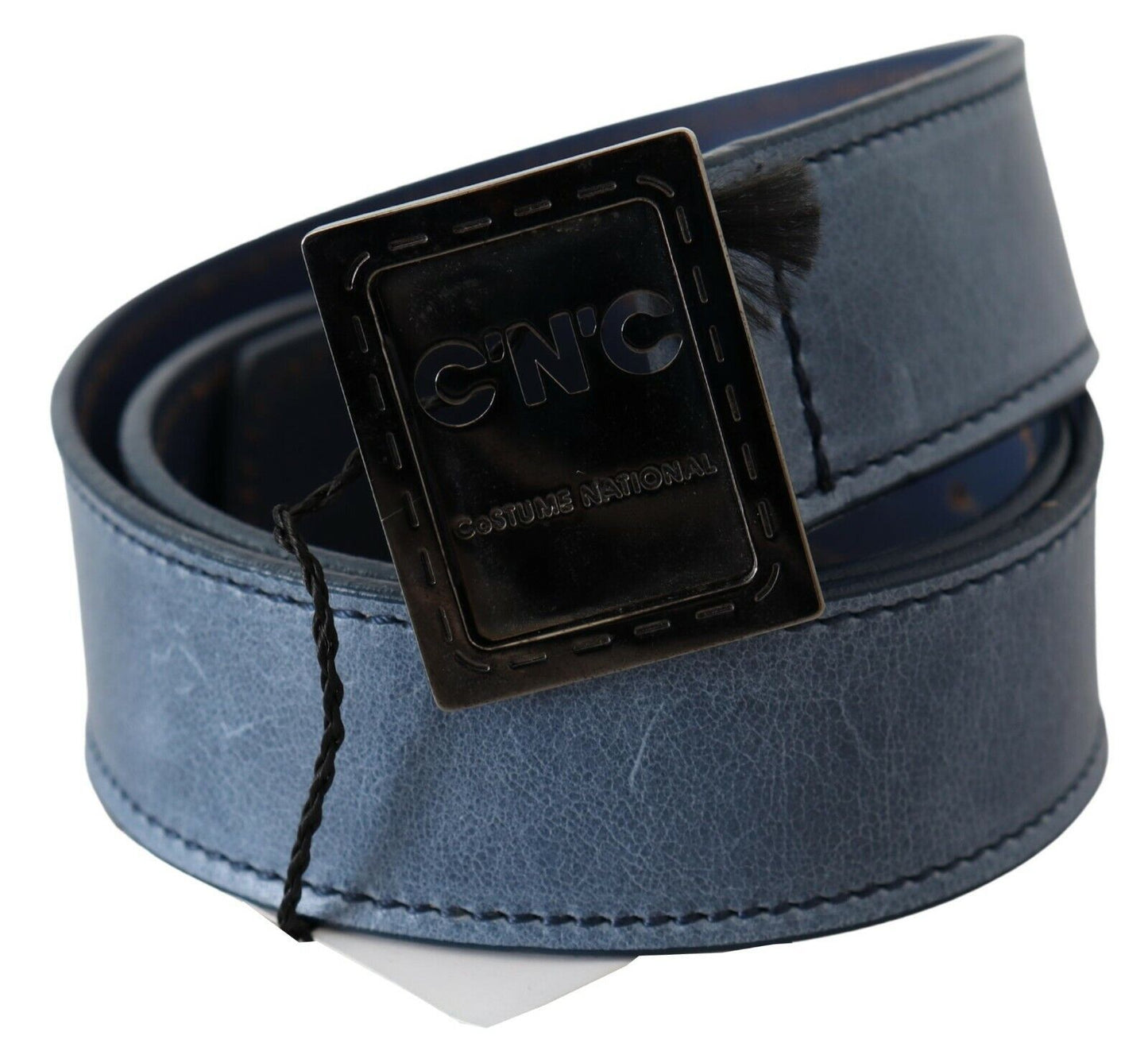 Elegant Blue Leather Fashion Belt