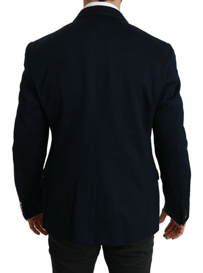 Elegant Slim Fit Dark Blue Men's Blazer