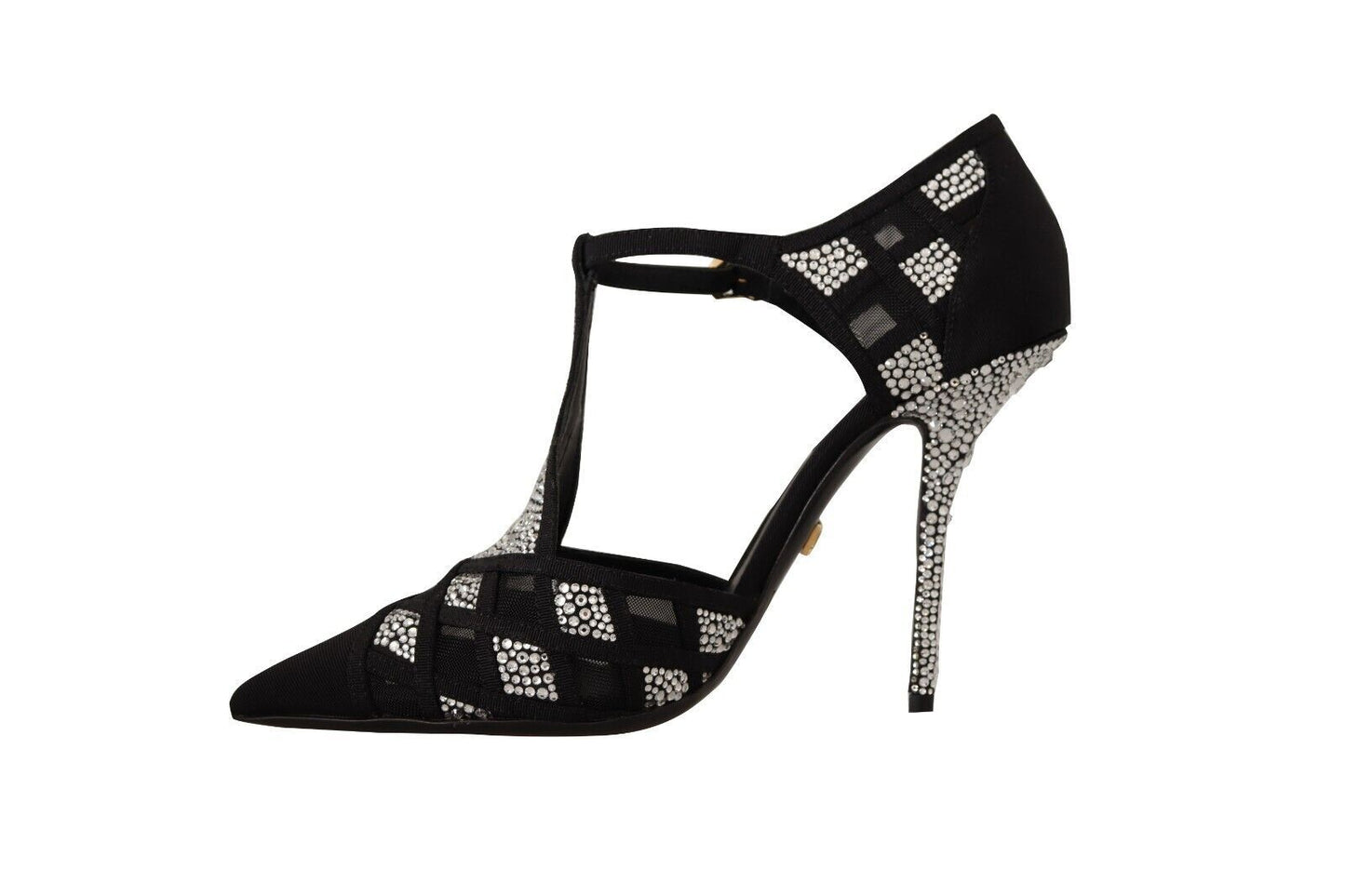 Elegant Crystal-Embellished Suede Pumps