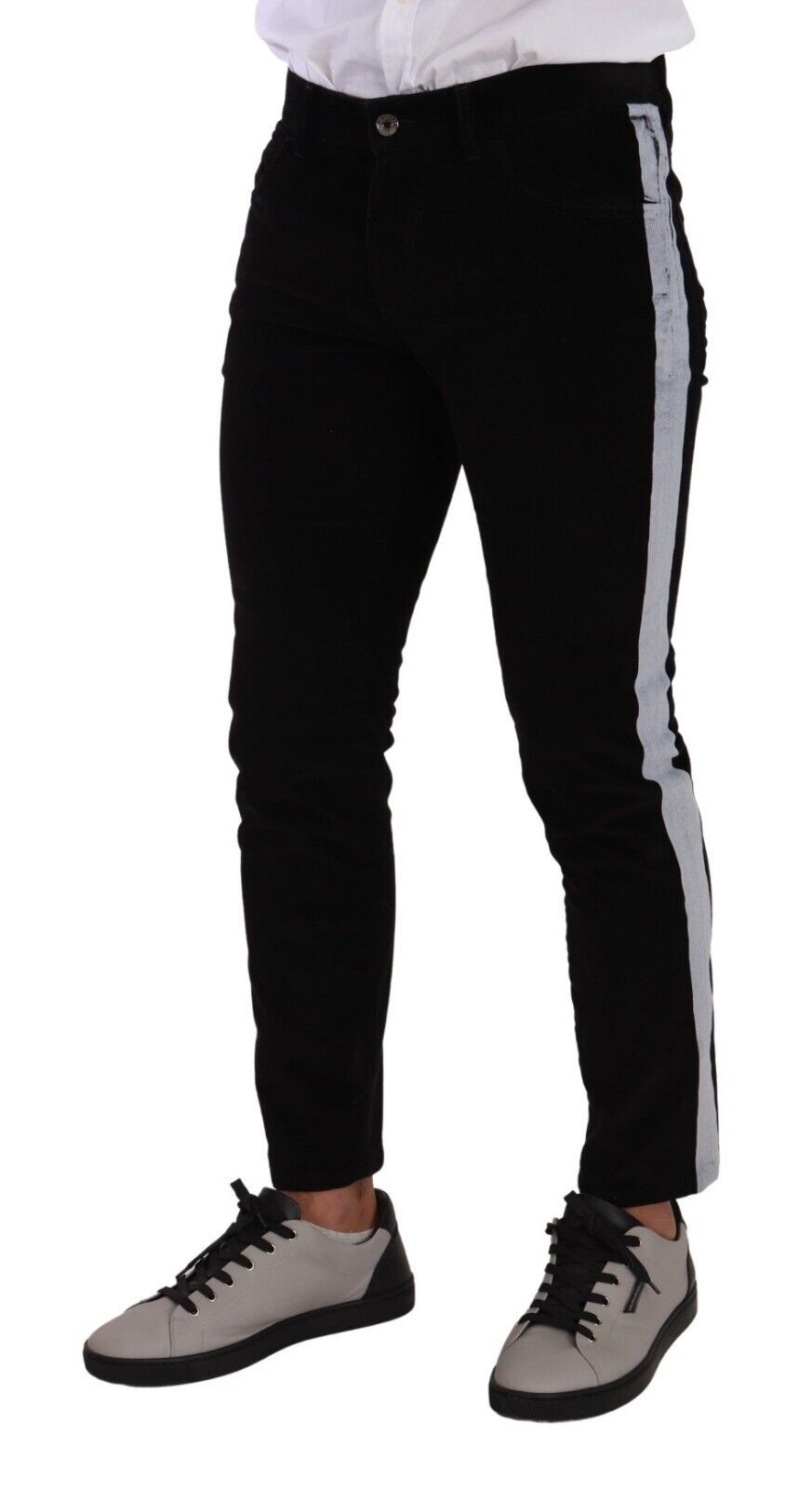 Elegant Slim-Fit Cotton Black Jeans