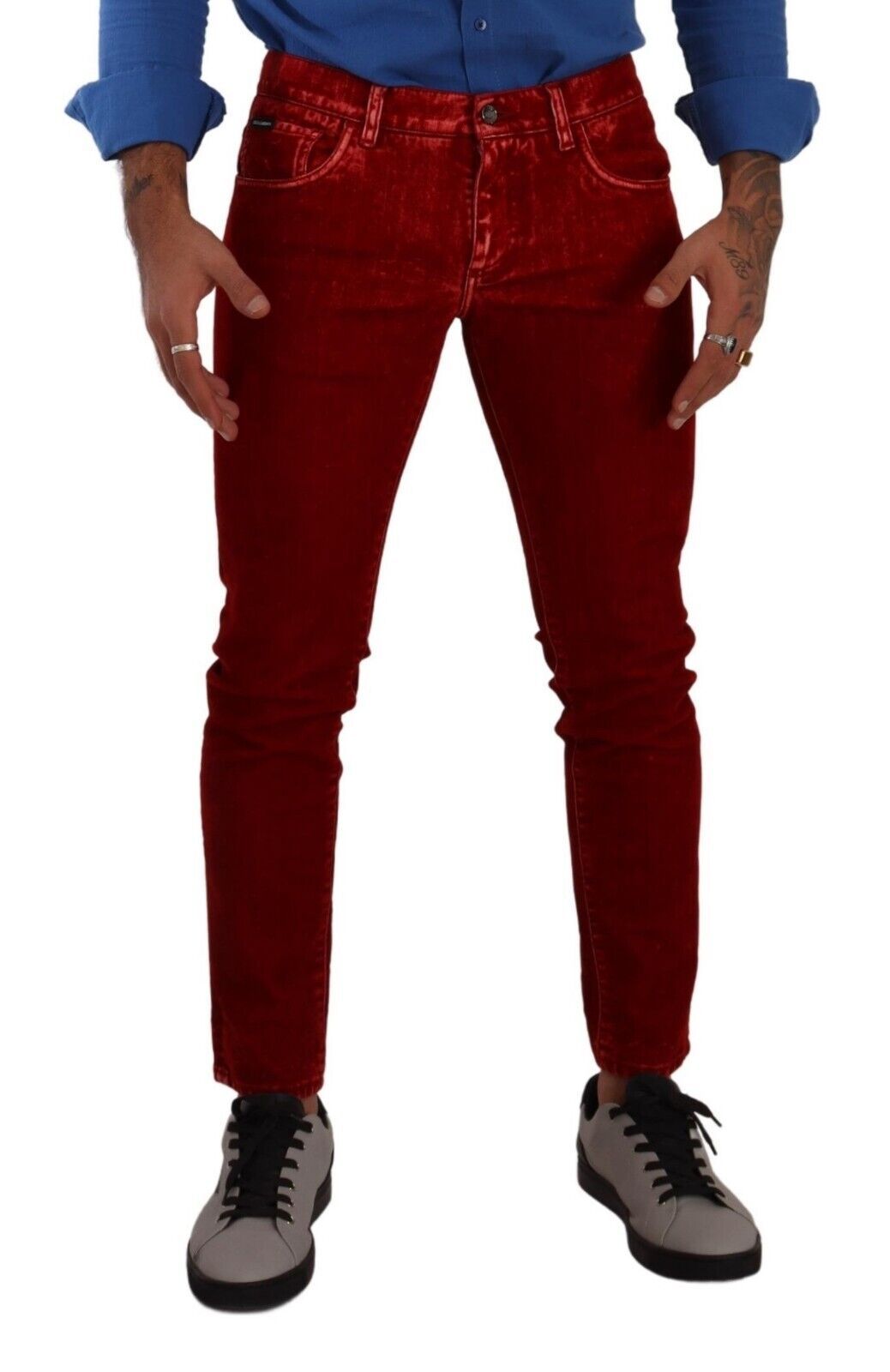 Ravishing Red Slim Fit Designer Jeans