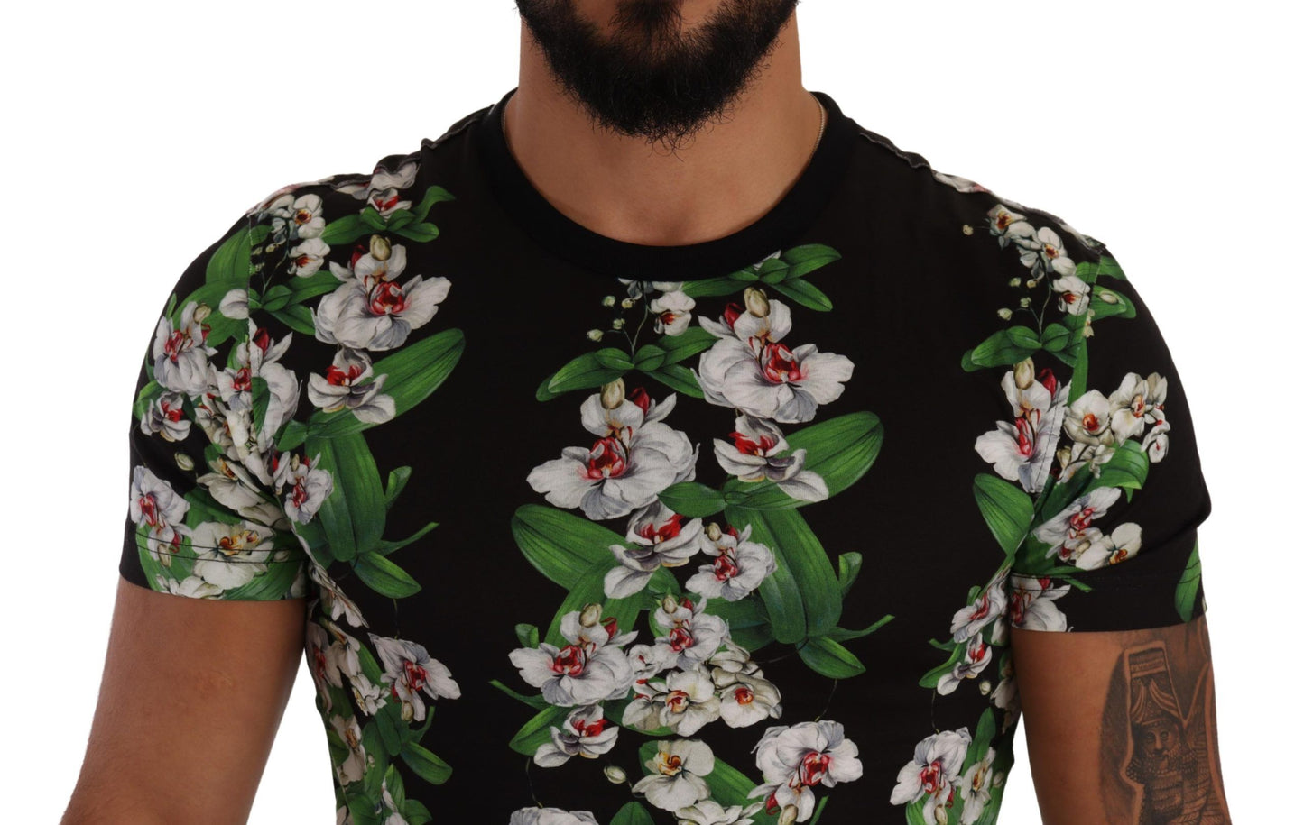 Elegant Floral Crewneck Tee for Men