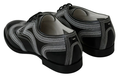 Elegant Black and White Derby Shoes