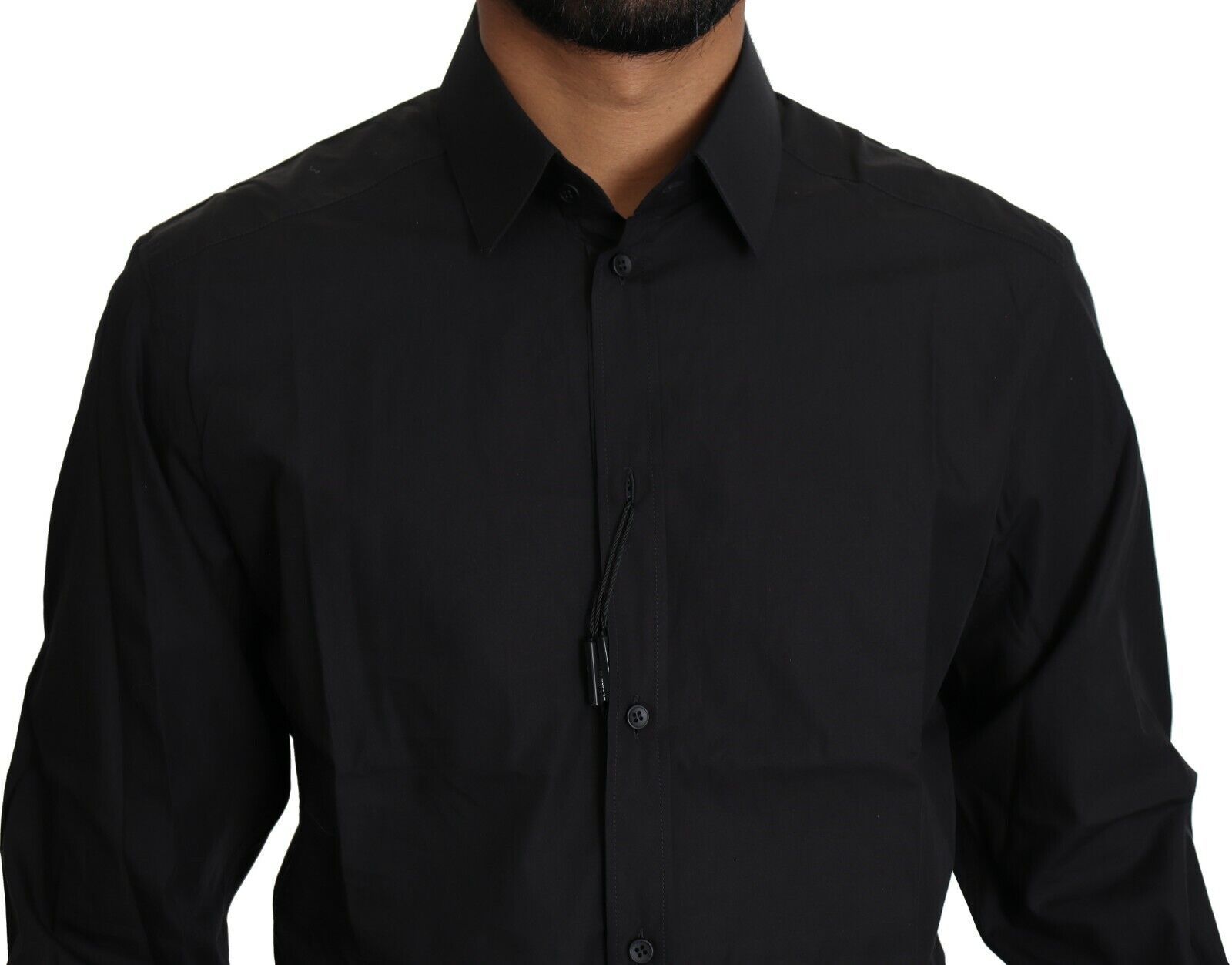 Elegant Black Slim Fit Dress Shirt