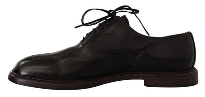 Elegant Black Leather Derby Formal Shoes