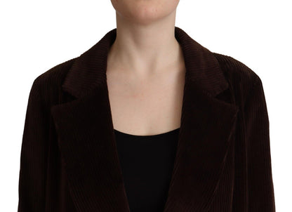 Bordeaux Corduroy Cotton Blazer Oversized Jacket