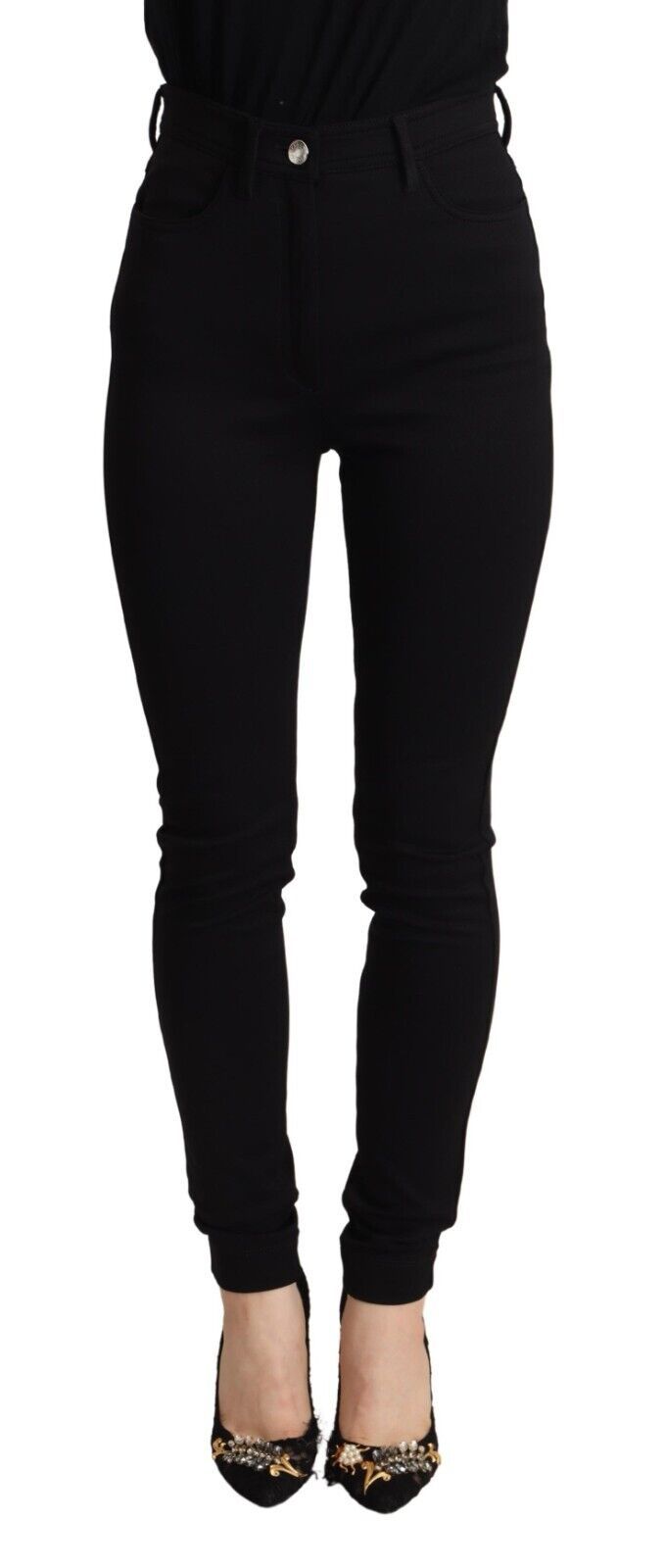 Black High Waist Skinny Slim Fit Pants