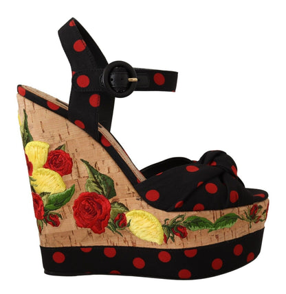 Multicolor Silk Blend Platform Heels