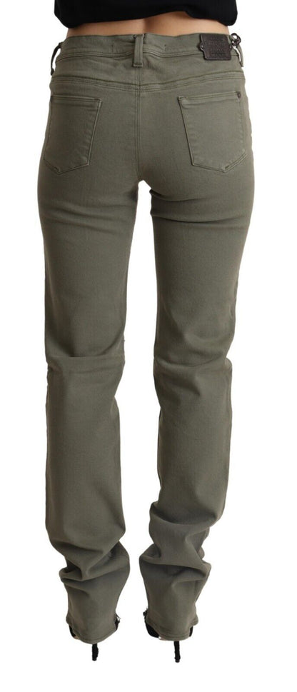 Gray Low Waist Cotton Skinny Denim Trouser Jeans