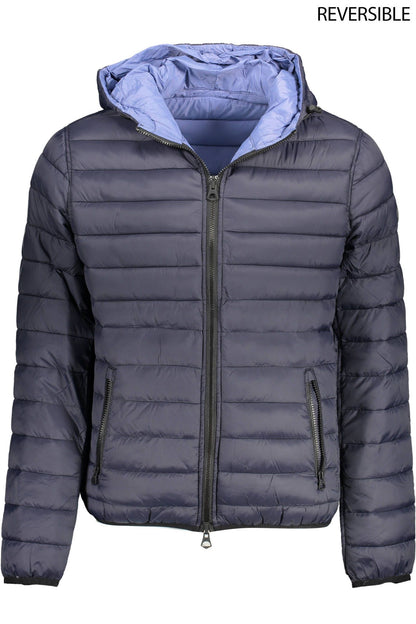 Blue Nylon Men Jacket