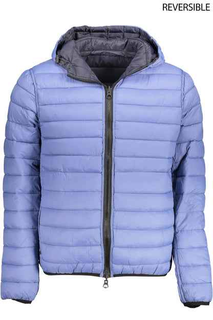 Blue Nylon Men Jacket