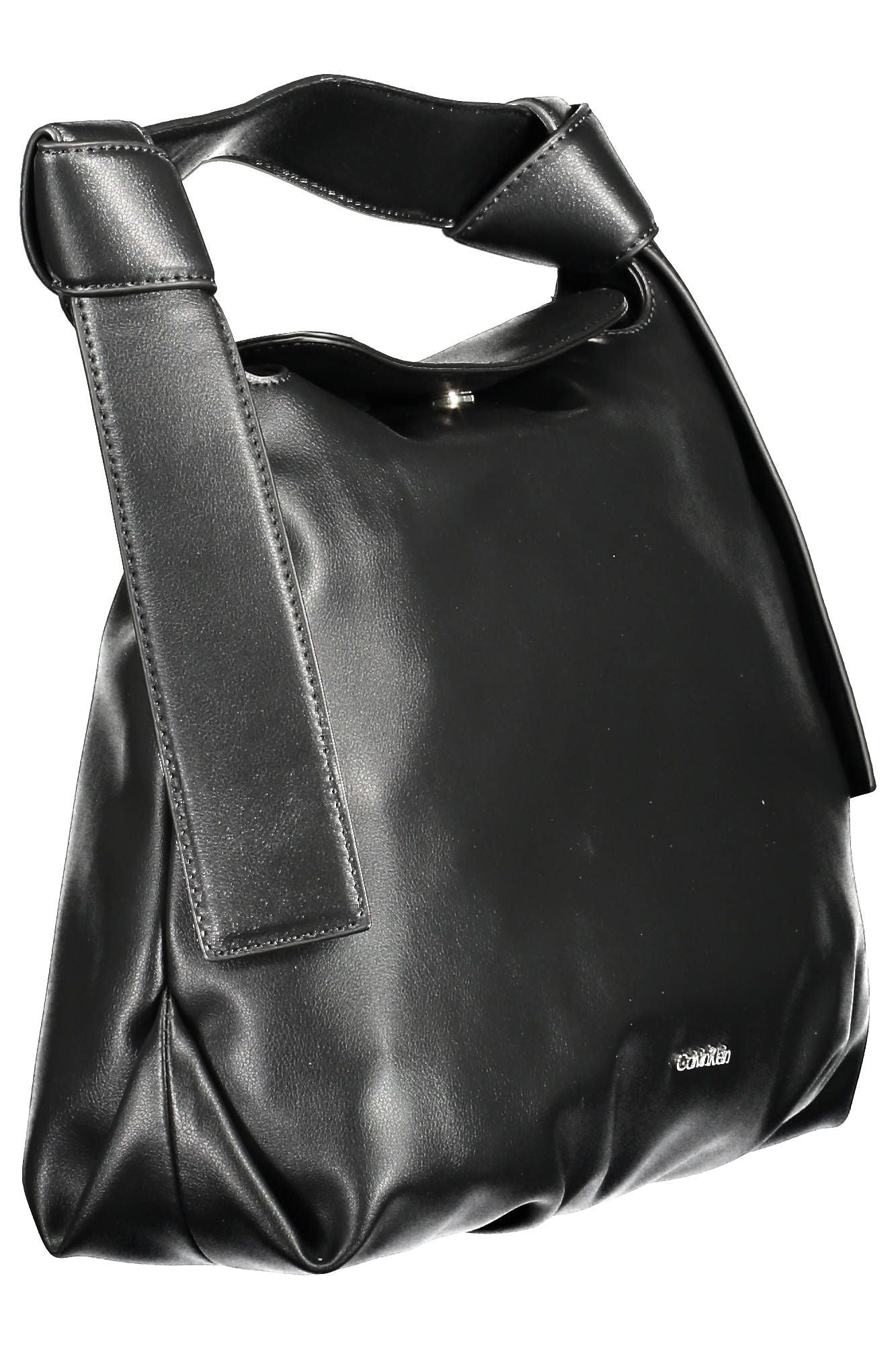 Black Polyester Women Handbag