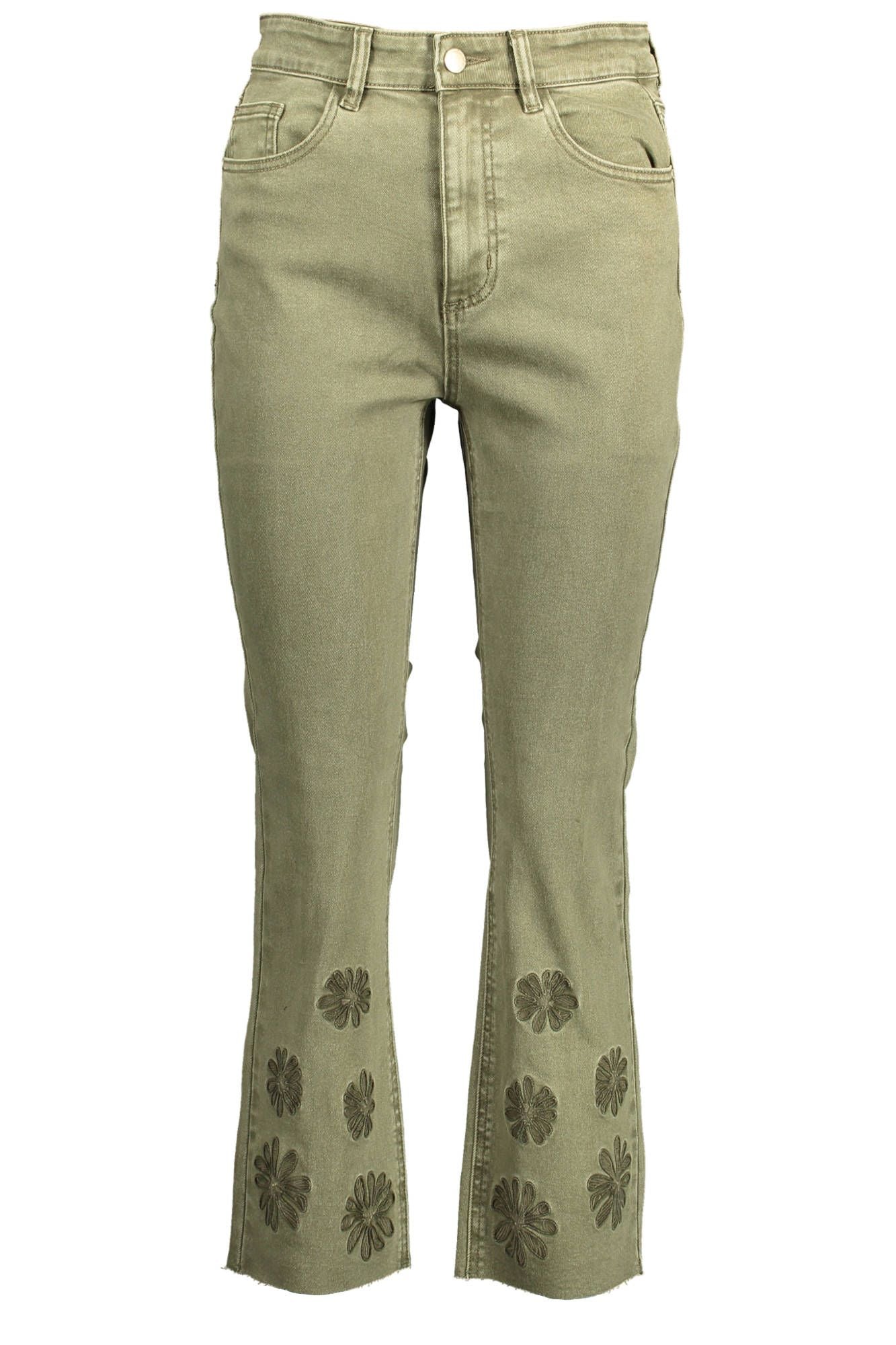 Green Cotton Jeans & Pants