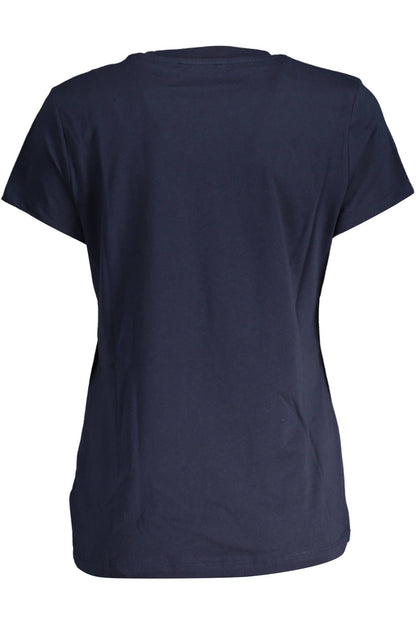 Blue Cotton Women T-Shirt