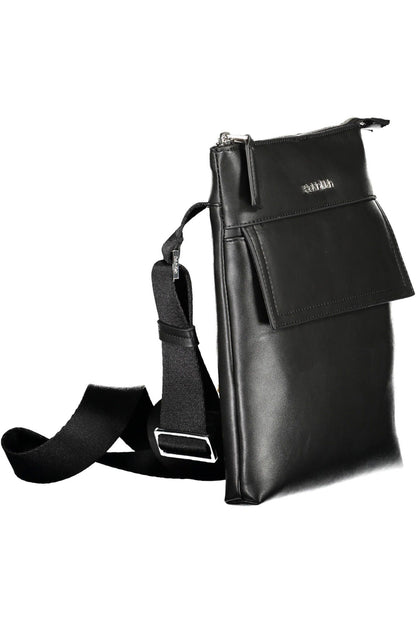 Black Polyester Men Shoulder Bag