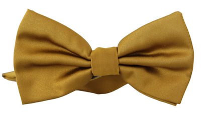 Elegant Mustard Silk Bow Tie