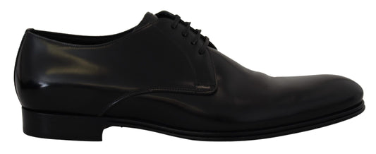 Elegant Black Leather Derby Shoes