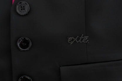 Black Pink Two Piece Suit Skirt & Blazer