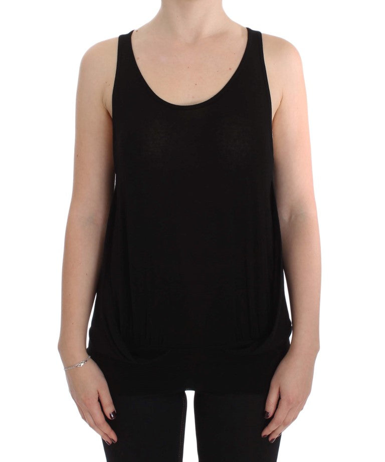 Sleek Black Cami Blouse Tank Top