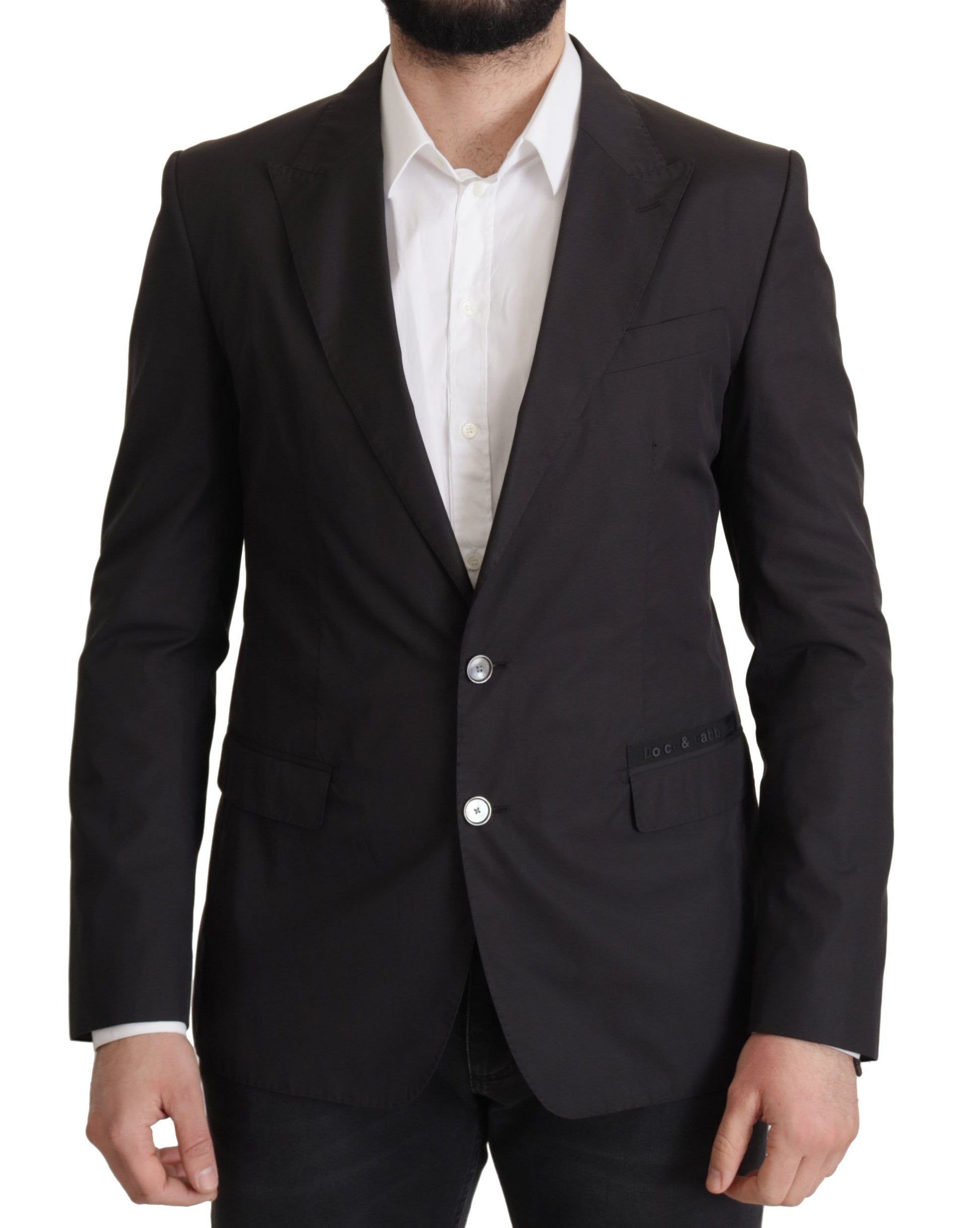 Elegant Taormina Black Cotton Blazer