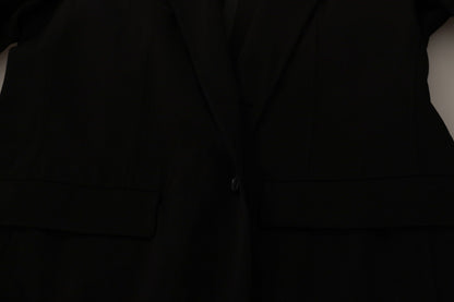 Black Wool Single Breasted Coat Blazer