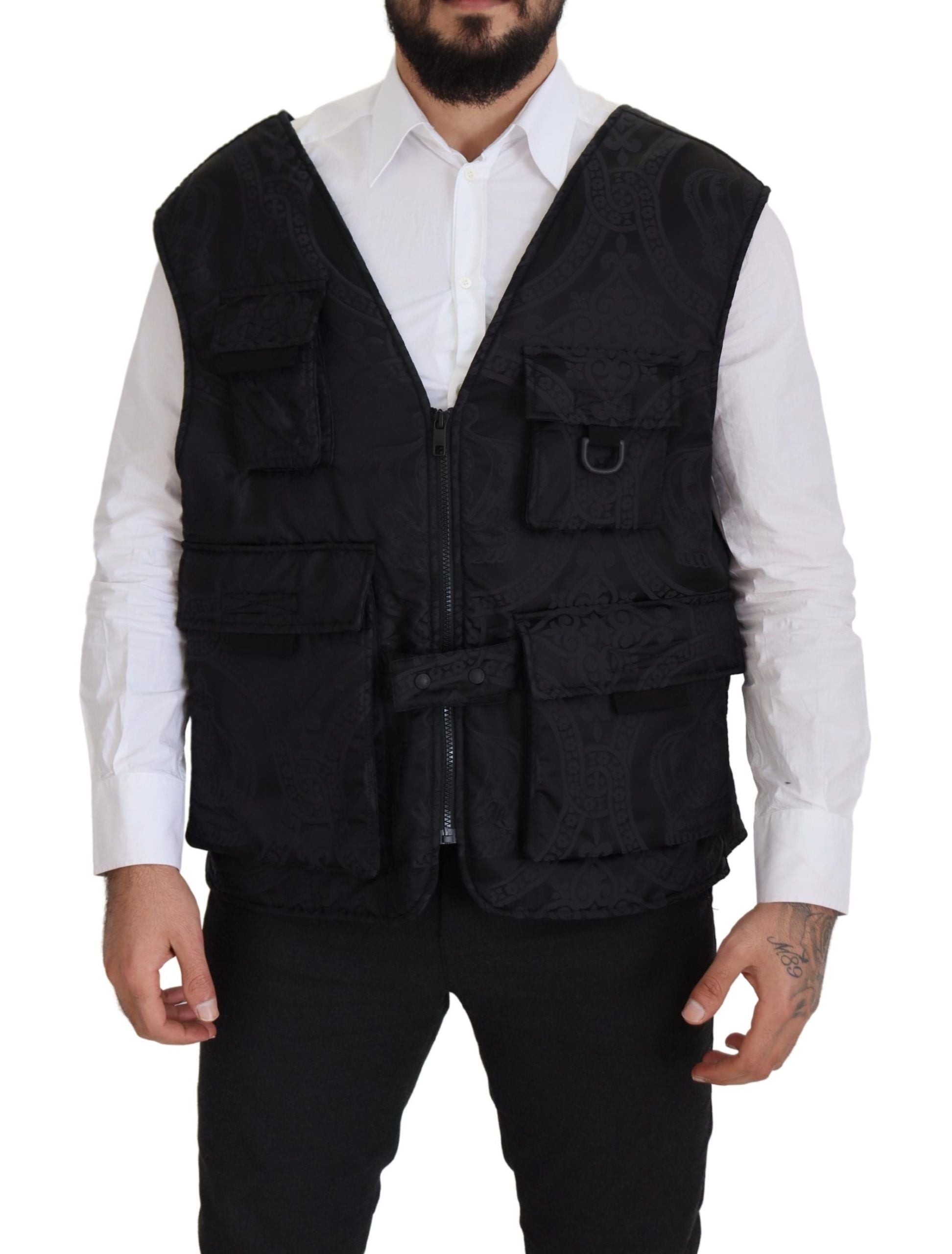 Elegant Sleeveless Vest Jacket in Black