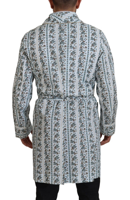 Elegant Floral Cotton Jacket Robe